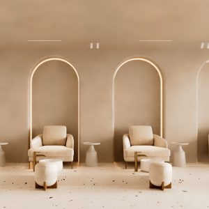 room-with-wall-that-has-row-chairs-table-with-sign-that-says-word-it